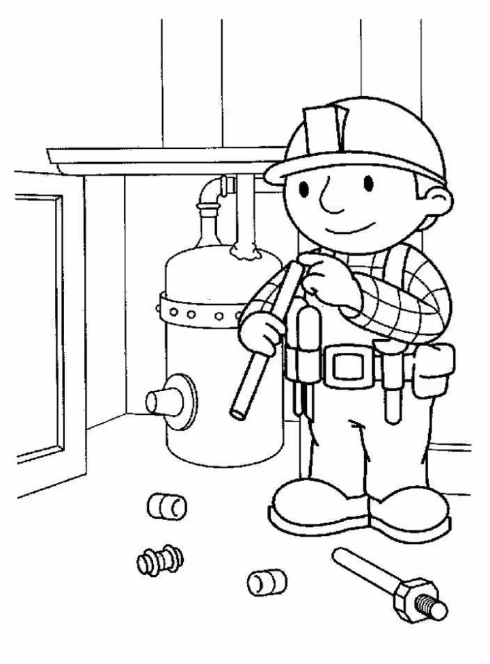 Bob o construtor para colorir — desenho para imprimir