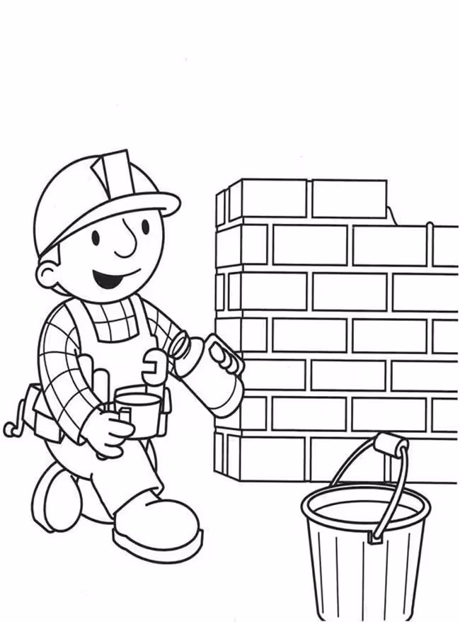 Bob o construtor para colorir — desenho para imprimir