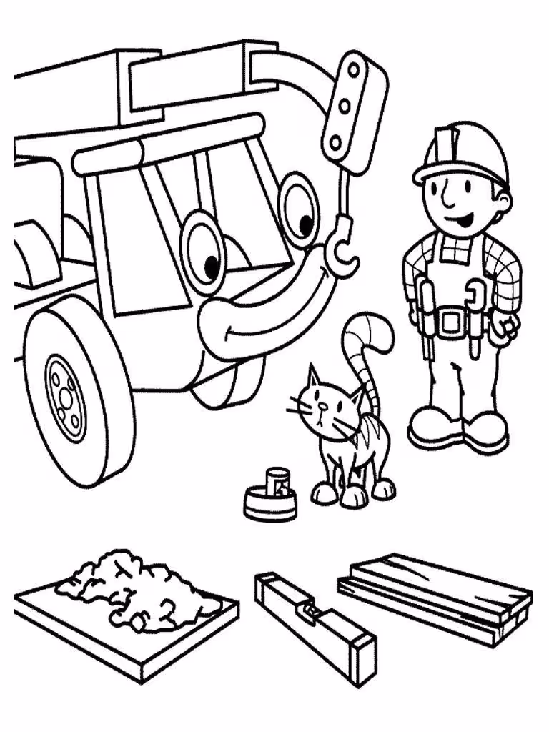 Bob o construtor para colorir — desenho para imprimir