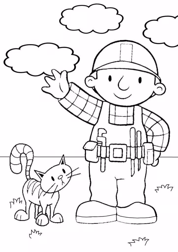 Bob o construtor para colorir — desenho para imprimir