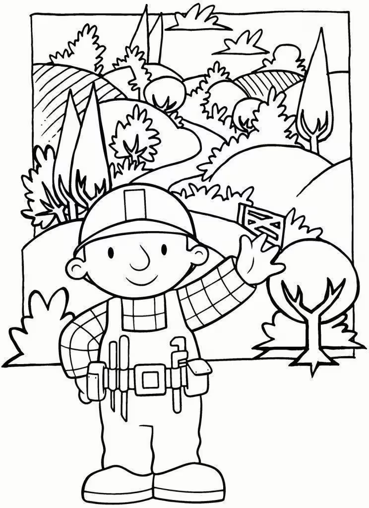 Bob o construtor para colorir — desenho para imprimir