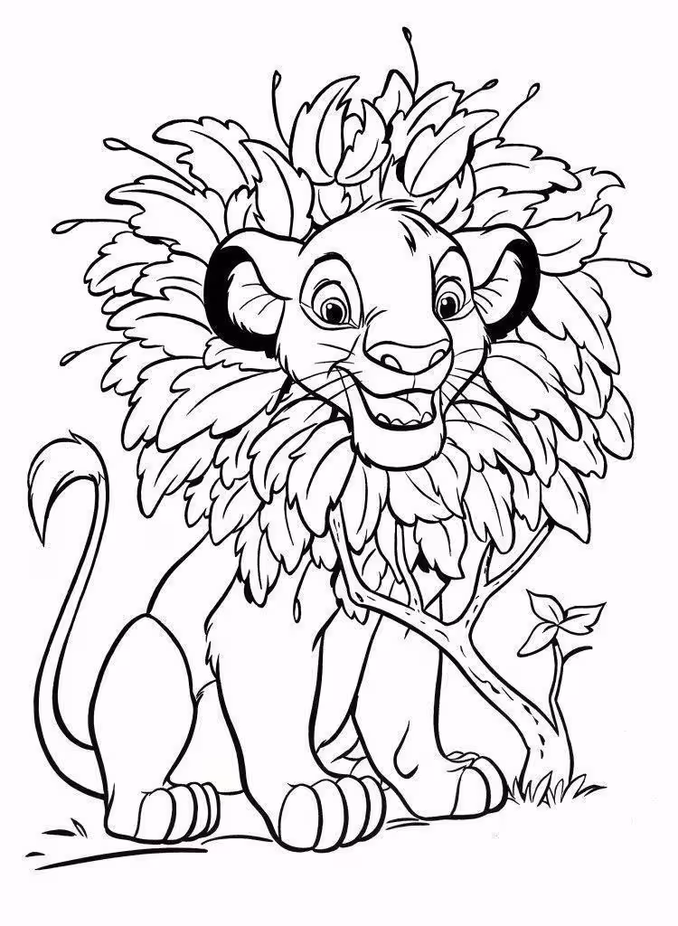Simba para colorir — desenho para imprimir