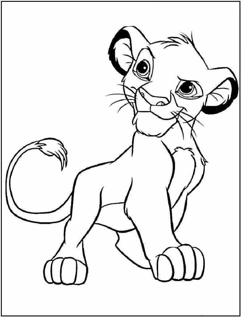 Simba para colorir — desenho para imprimir