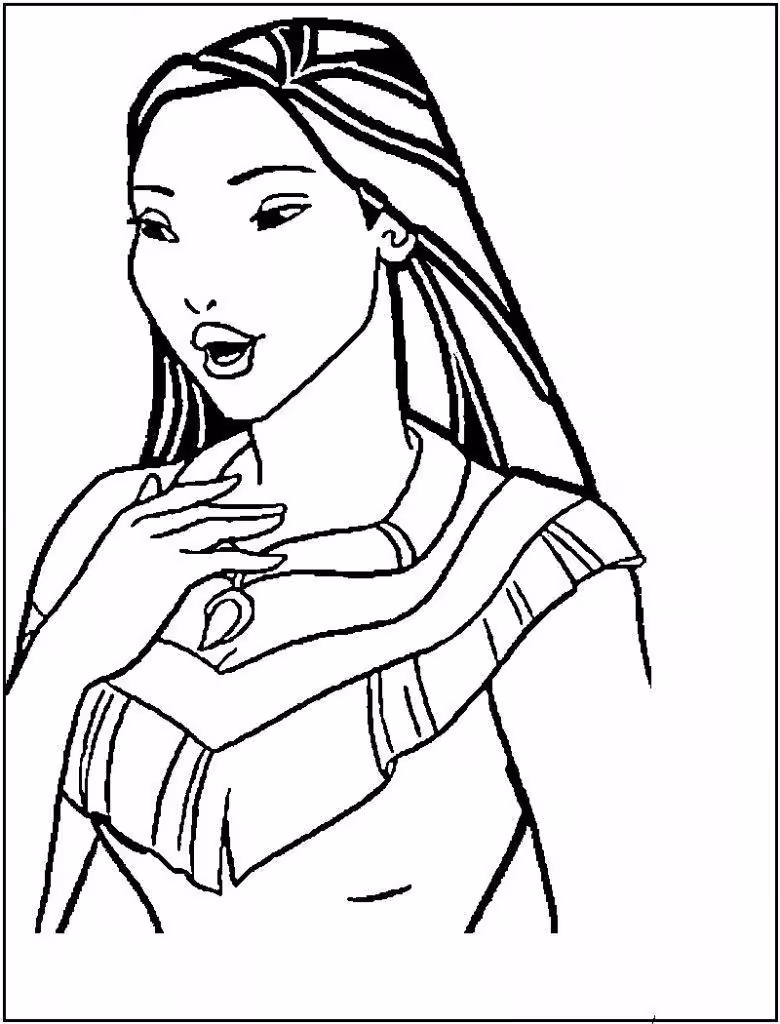 Pocahontas para colorir — desenho para imprimir