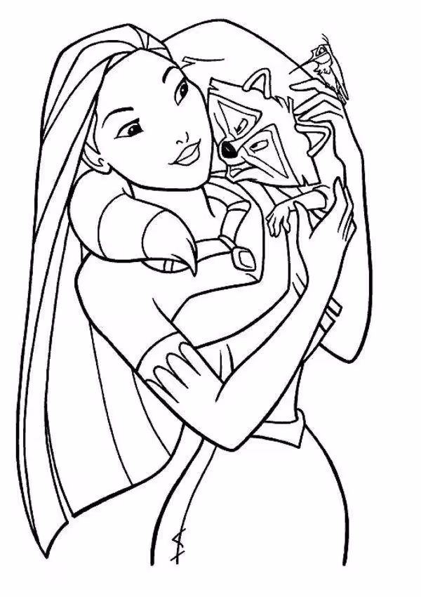 Pocahontas para colorir — desenho para imprimir