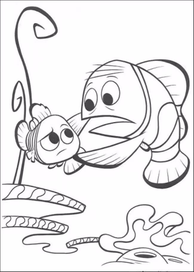 Procurando nemo para colorir — desenho para imprimir