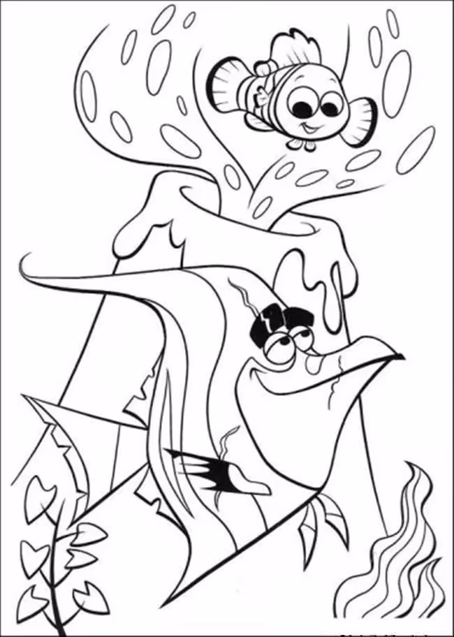 Procurando nemo para colorir — desenho para imprimir