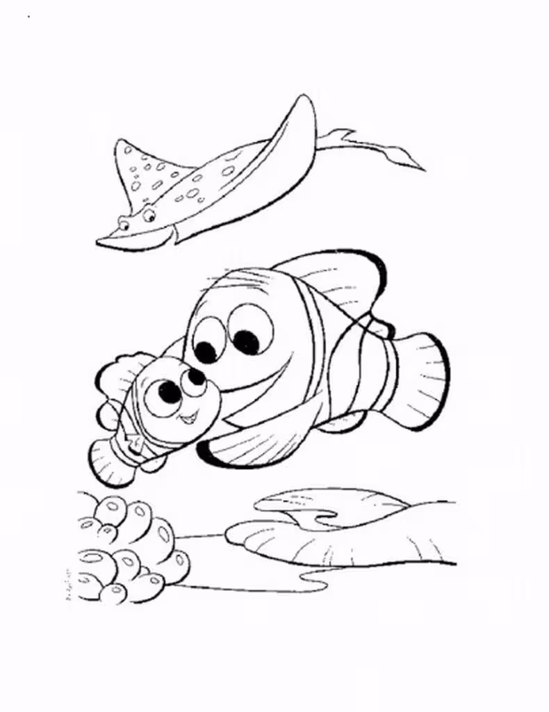 Procurando nemo para colorir — desenho para imprimir