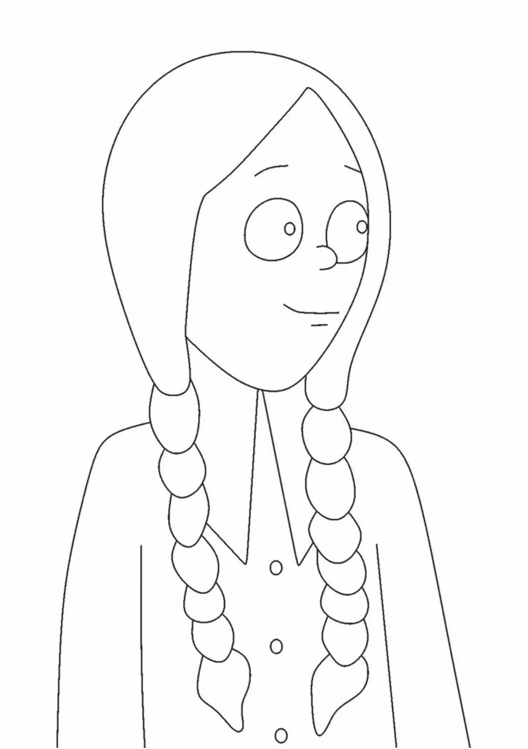 Wandinha para colorir — desenho para imprimir