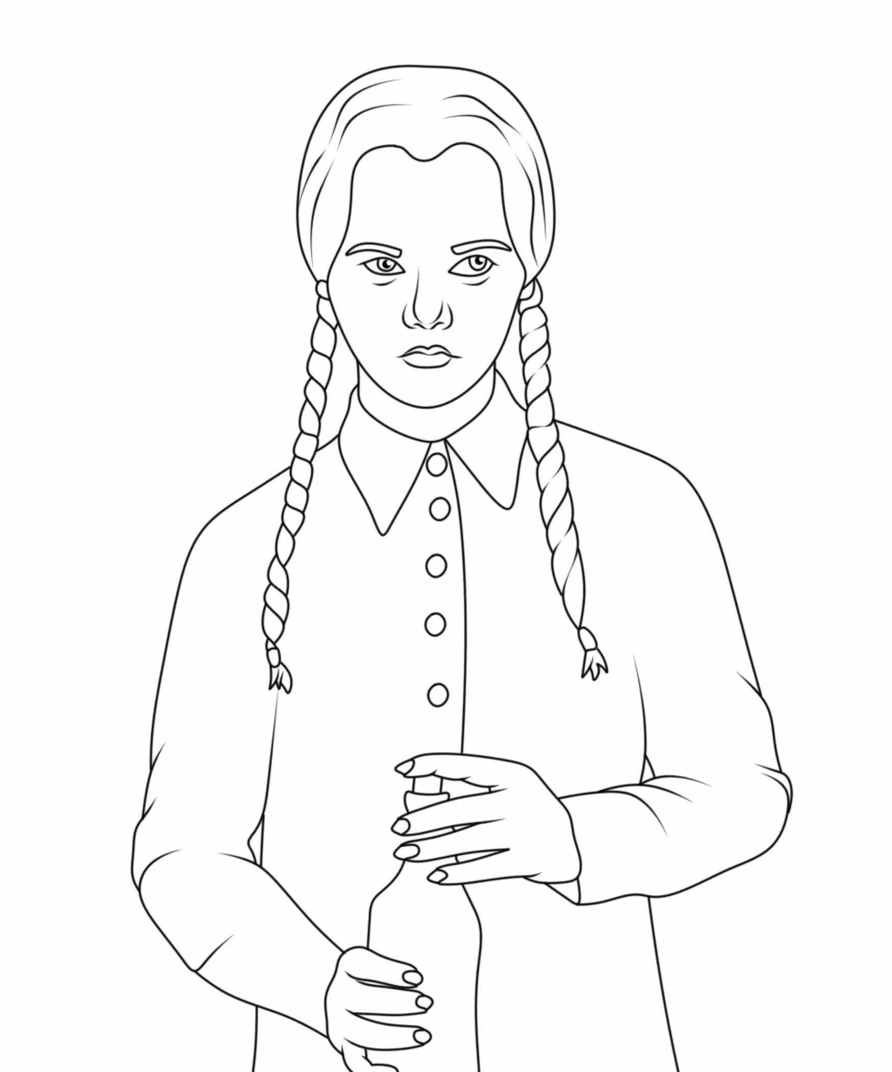 Wandinha para colorir — desenho para imprimir