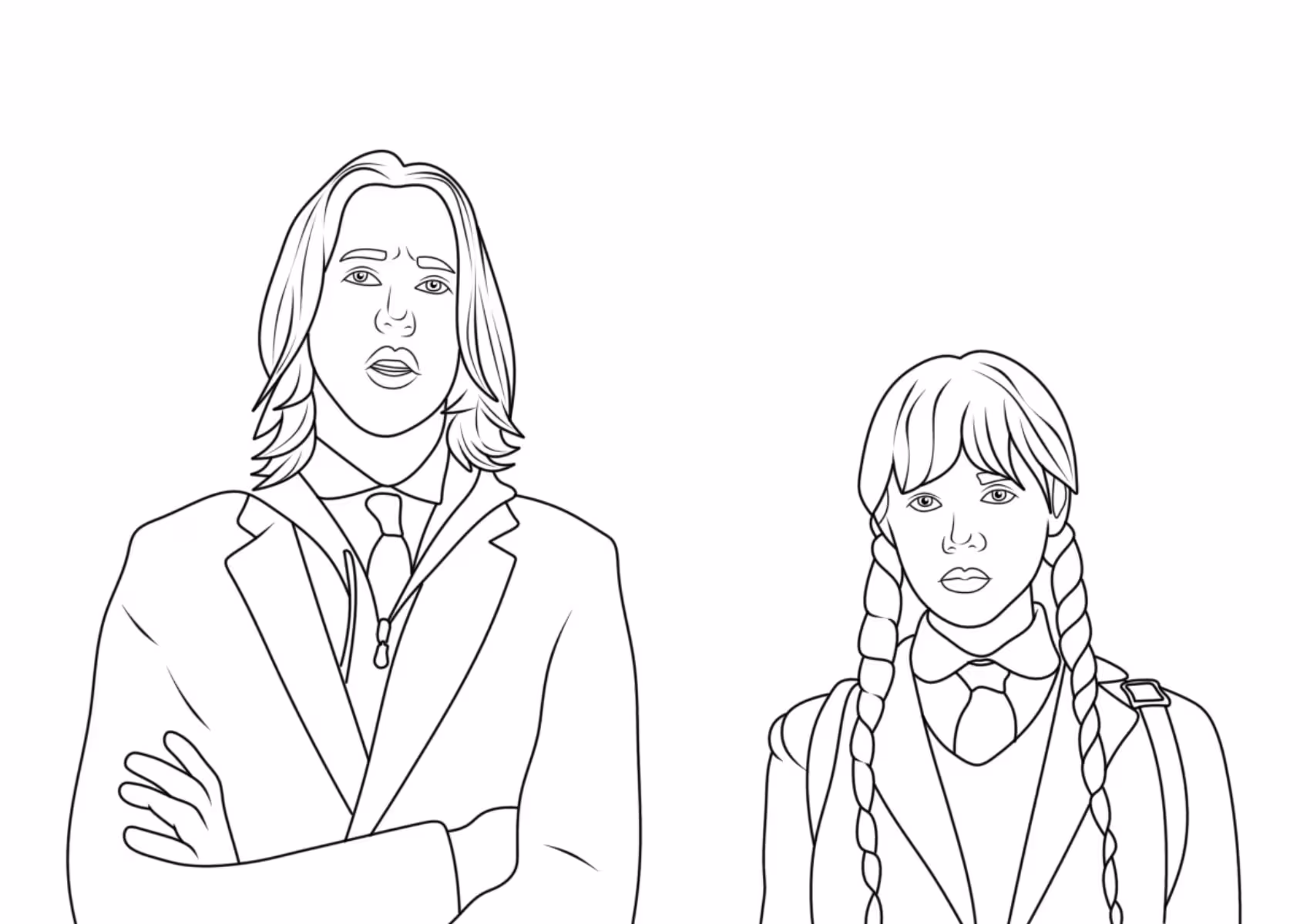 Wandinha para colorir — desenho para imprimir