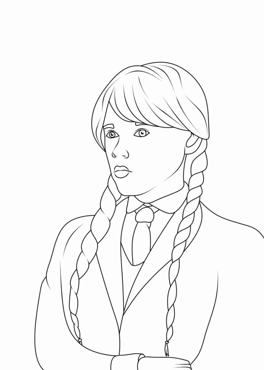Wandinha para colorir — desenho para imprimir