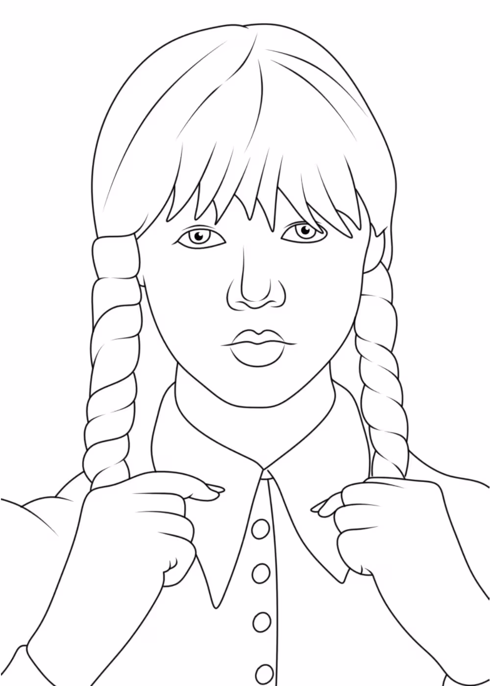 Wandinha para colorir — desenho para imprimir
