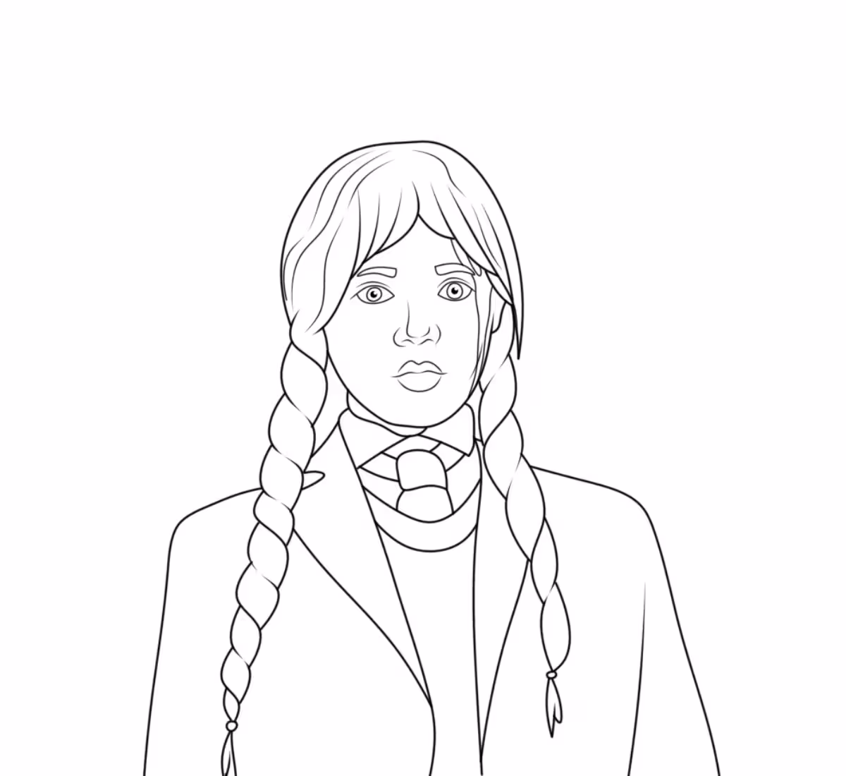 Wandinha para colorir — desenho para imprimir