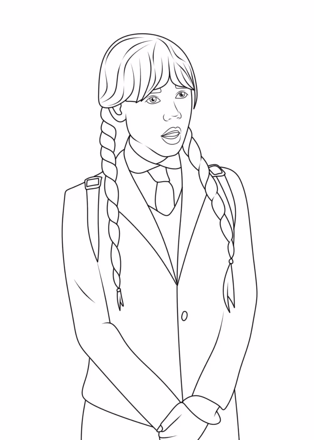 Wandinha para colorir — desenho para imprimir