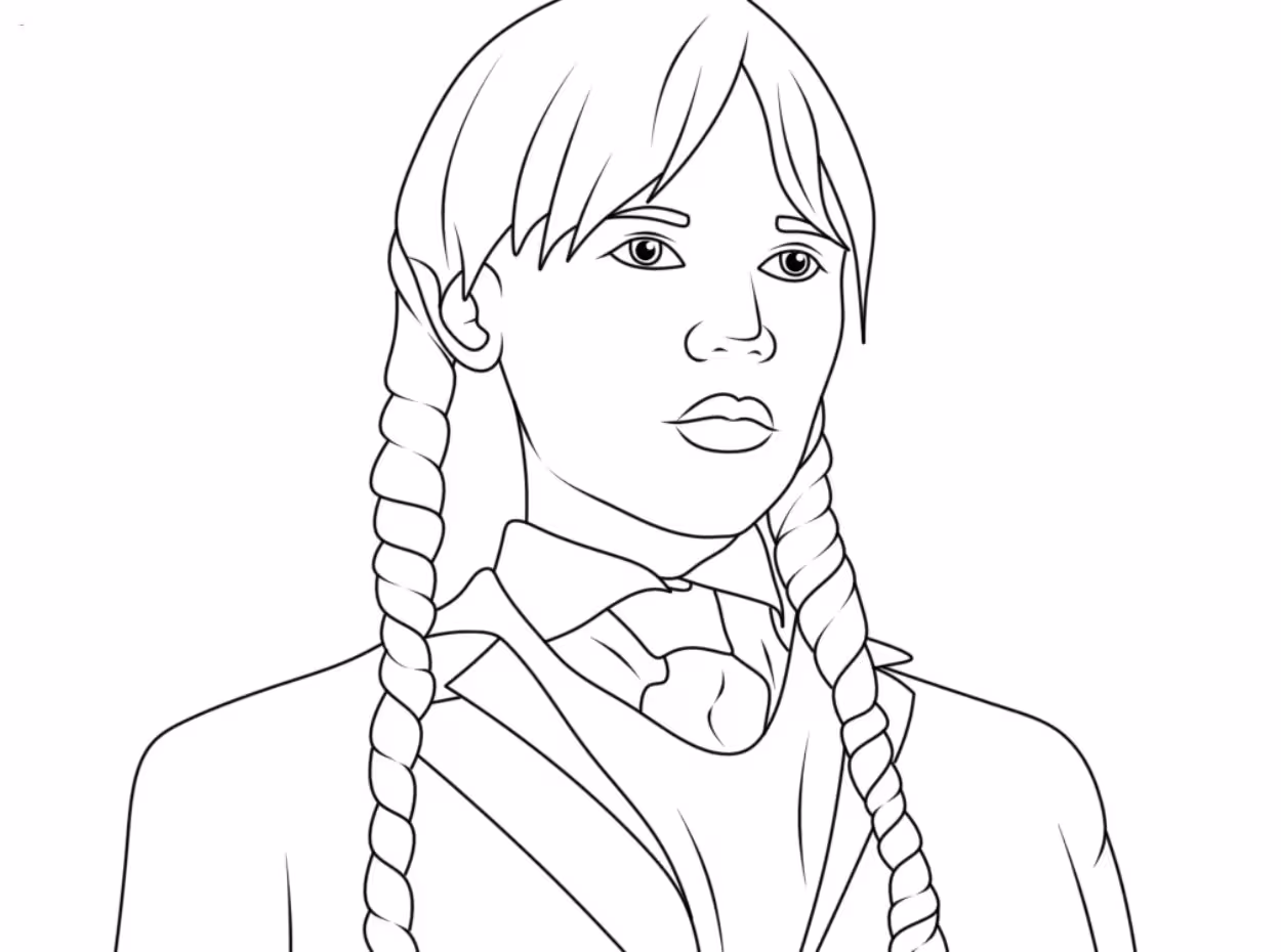 Wandinha para colorir — desenho para imprimir