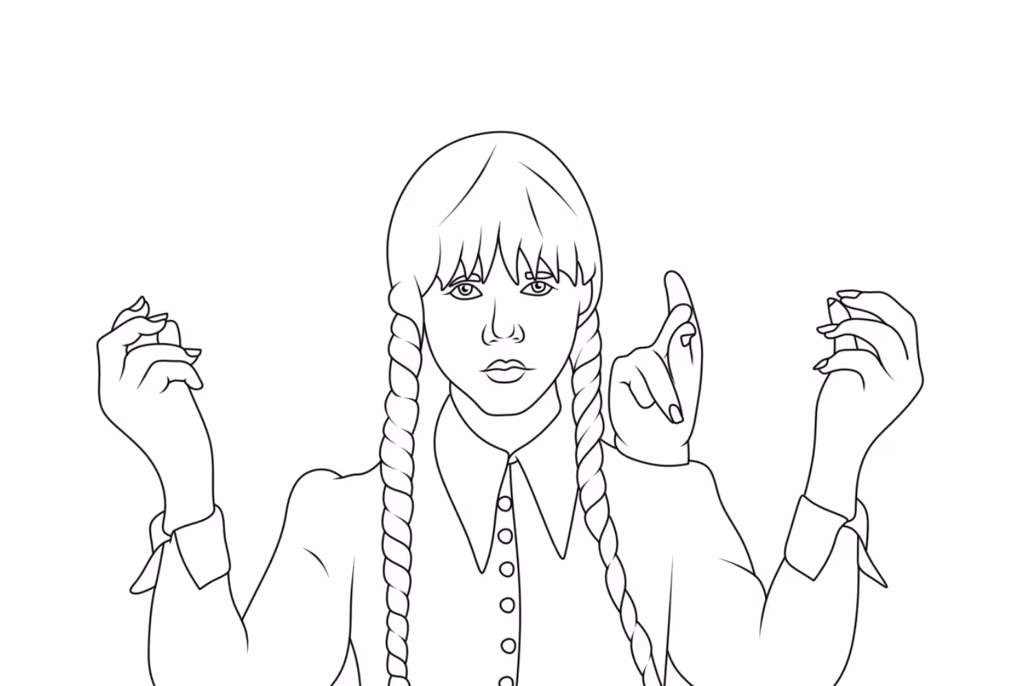 Wandinha para colorir — desenho para imprimir