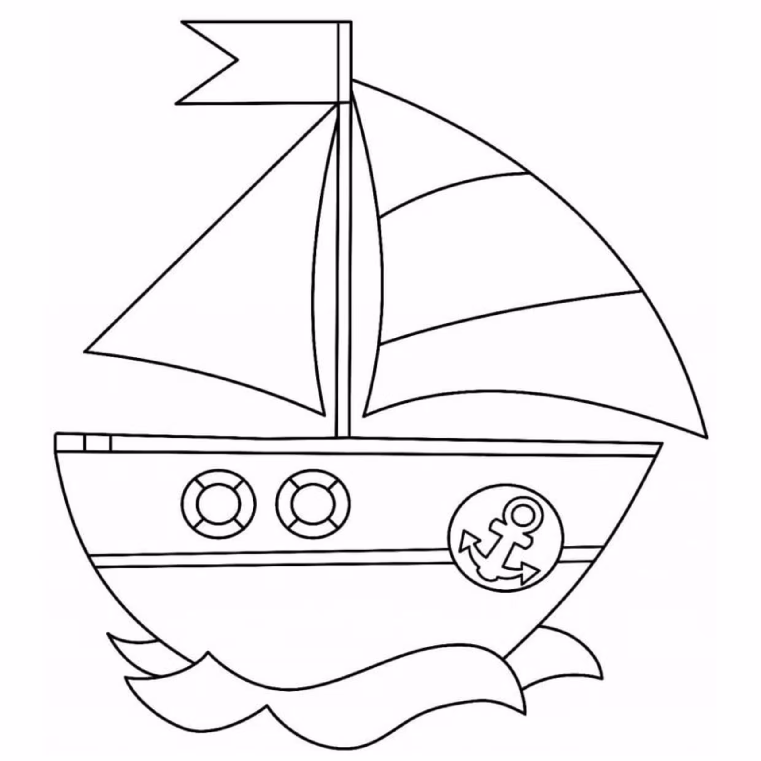 Barco para colorir — desenho para imprimir