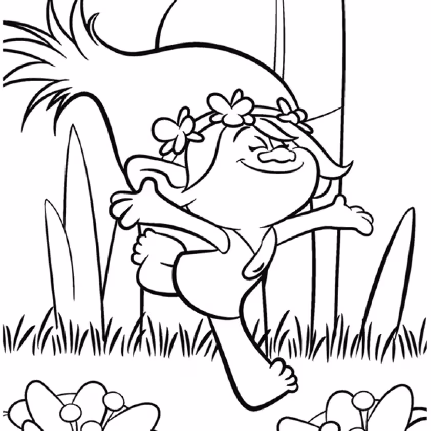 Trolls para colorir — desenho para imprimir