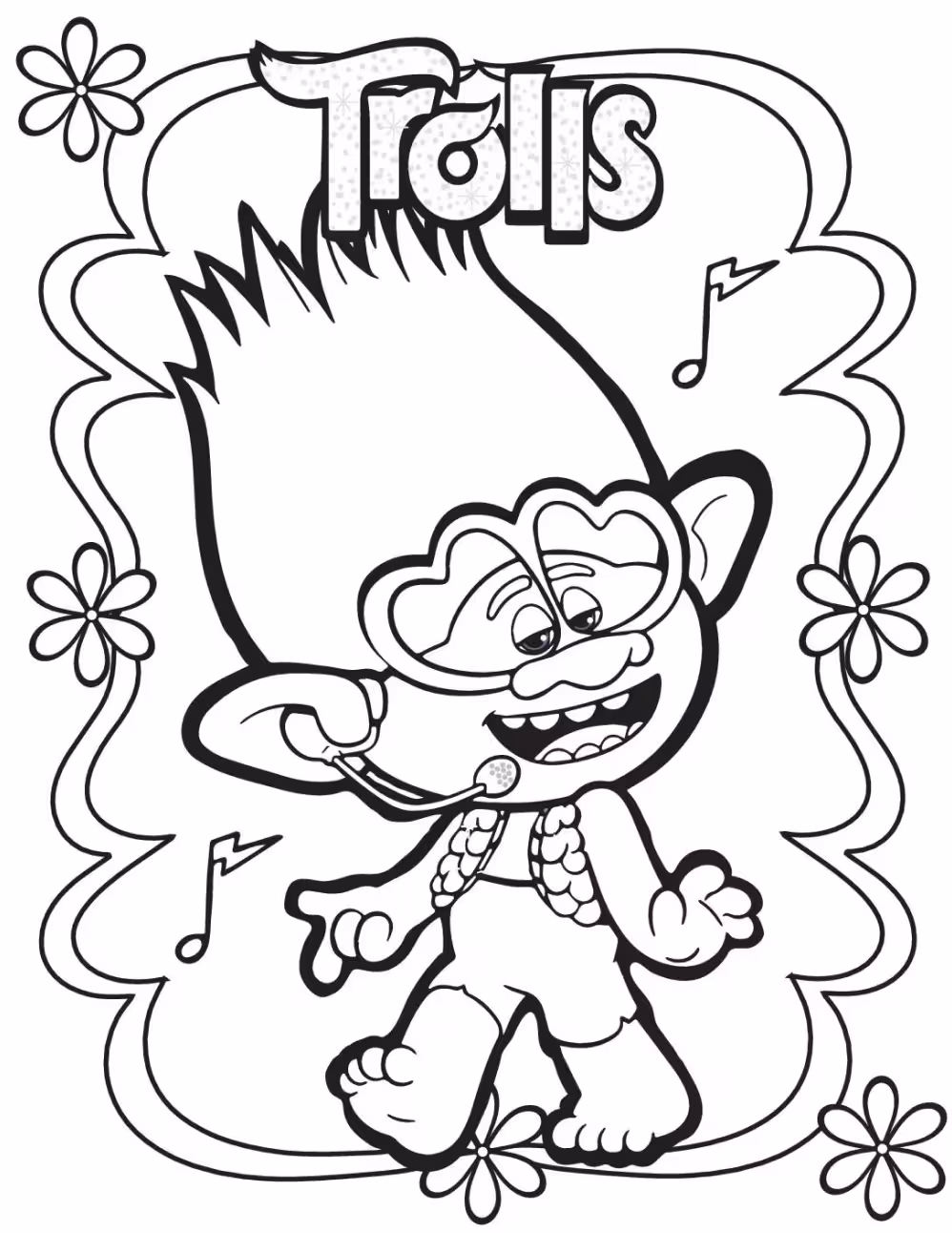 Trolls para colorir — desenho para imprimir