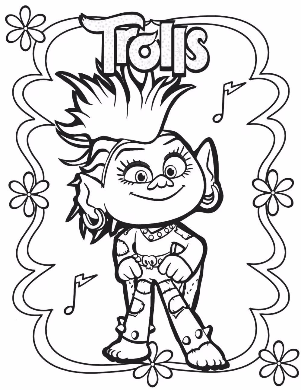 Trolls para colorir — desenho para imprimir