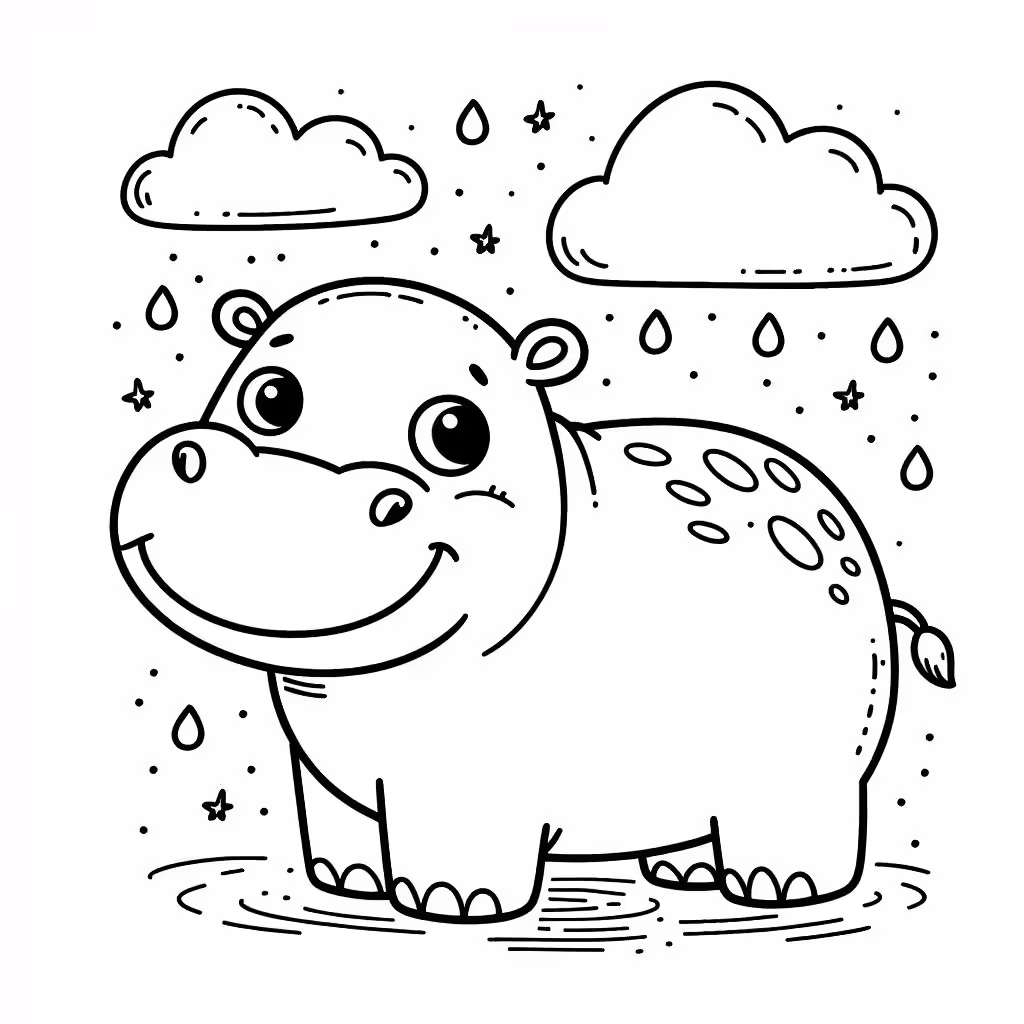 Hippo coloring pages para colorir — desenho para imprimir