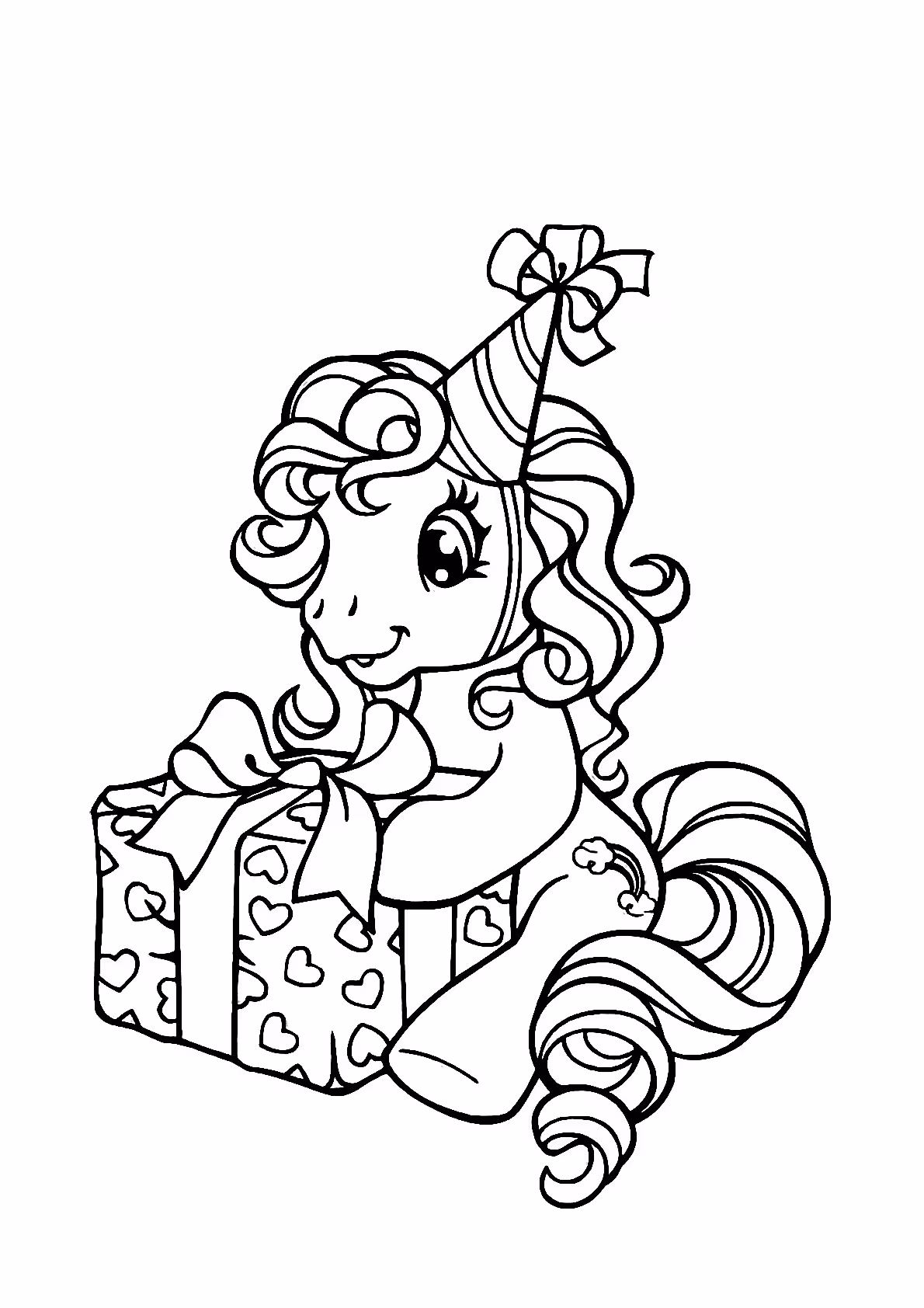 Presente para colorir — desenho para imprimir