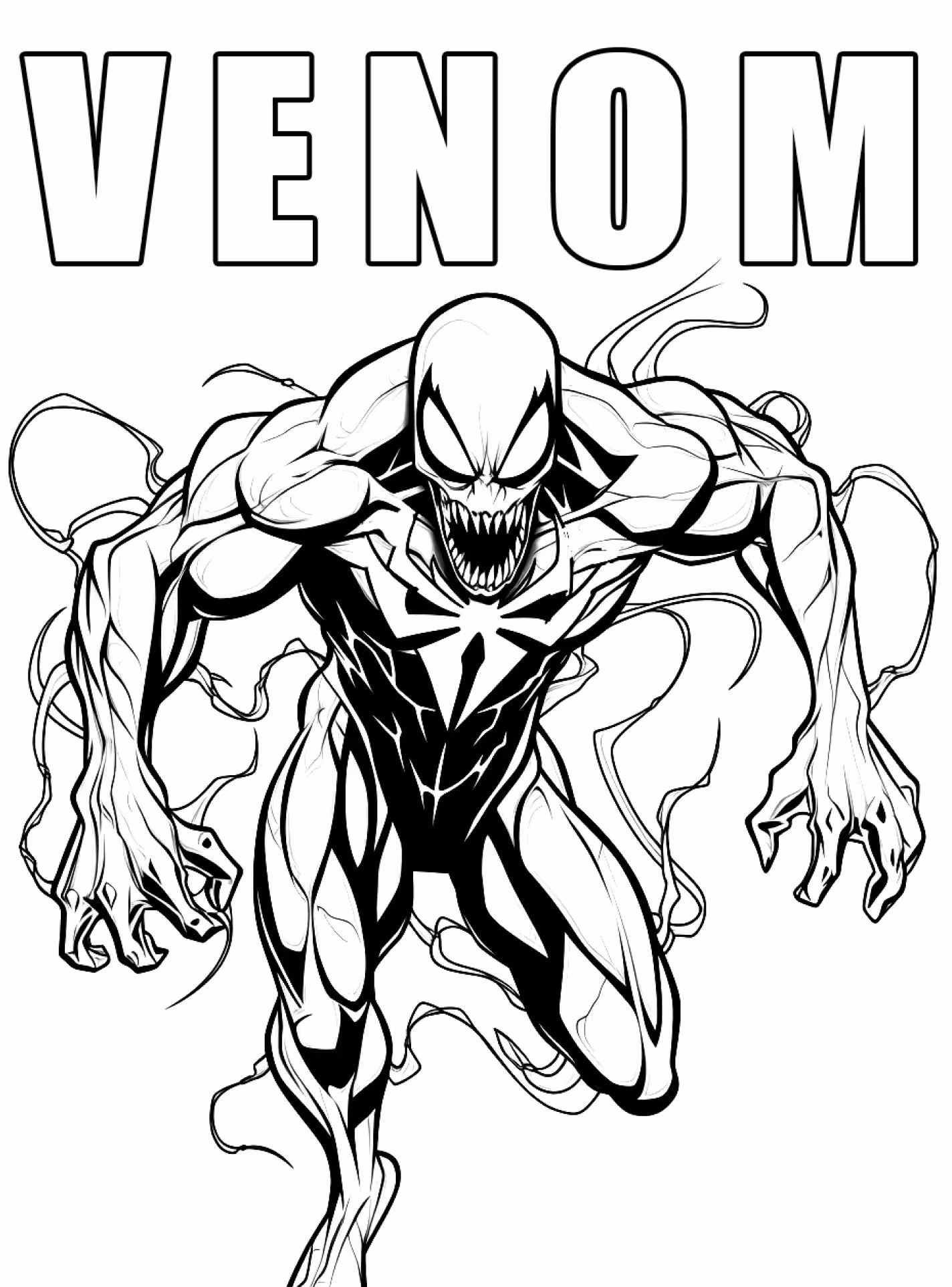 Venom para colorir — desenho para imprimir