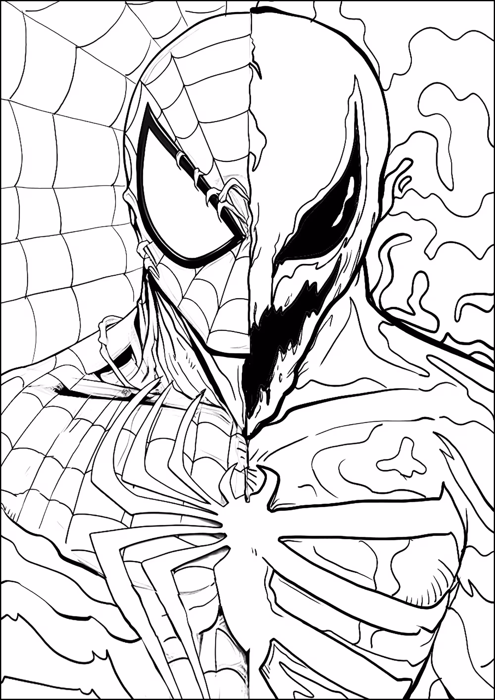 Venom para colorir — desenho para imprimir