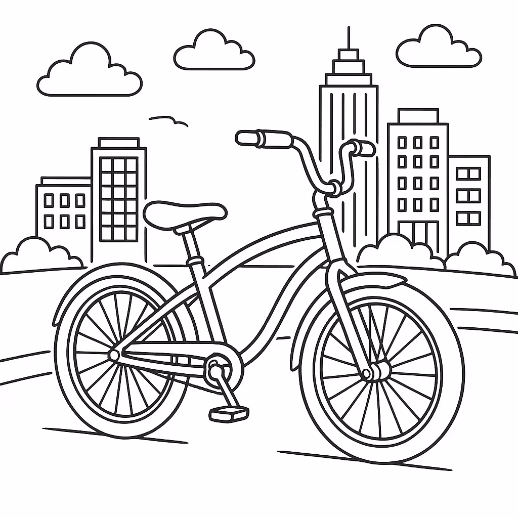 Bicicleta coloror para colorir — desenho para imprimir