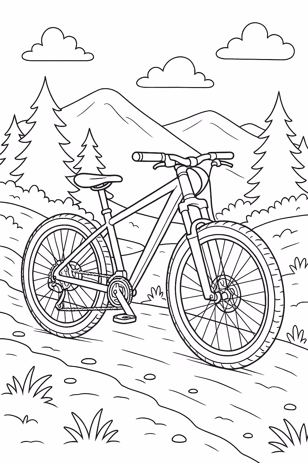 Bicicleta coloror para colorir — desenho para imprimir