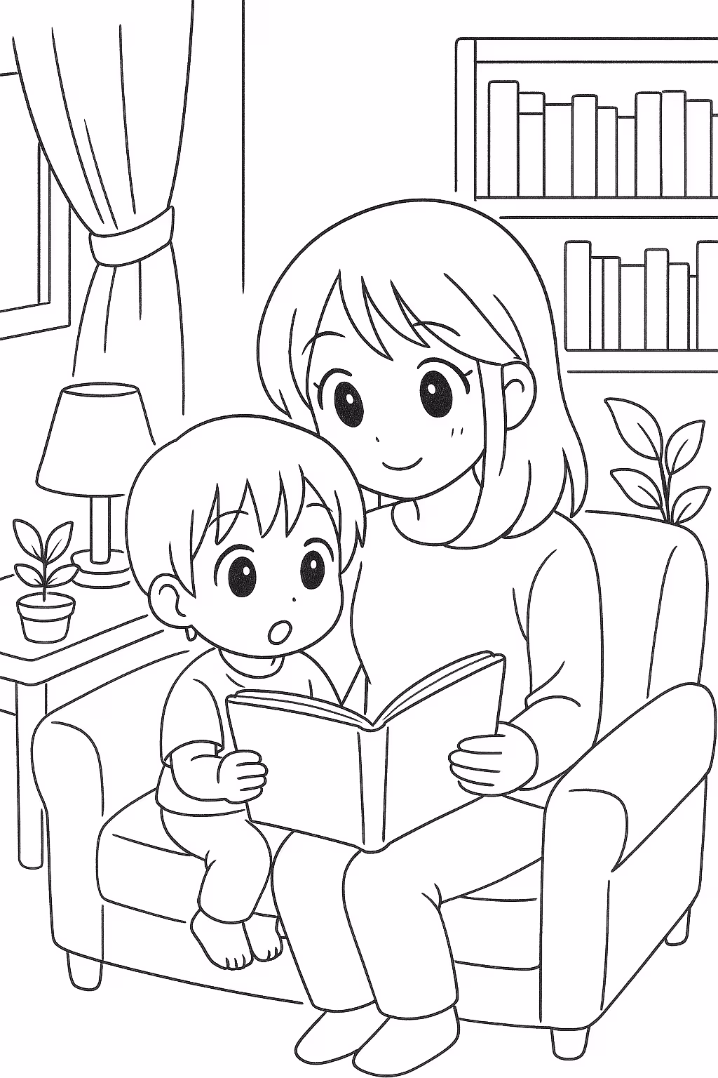 Dia das maes para colorir — desenho para imprimir