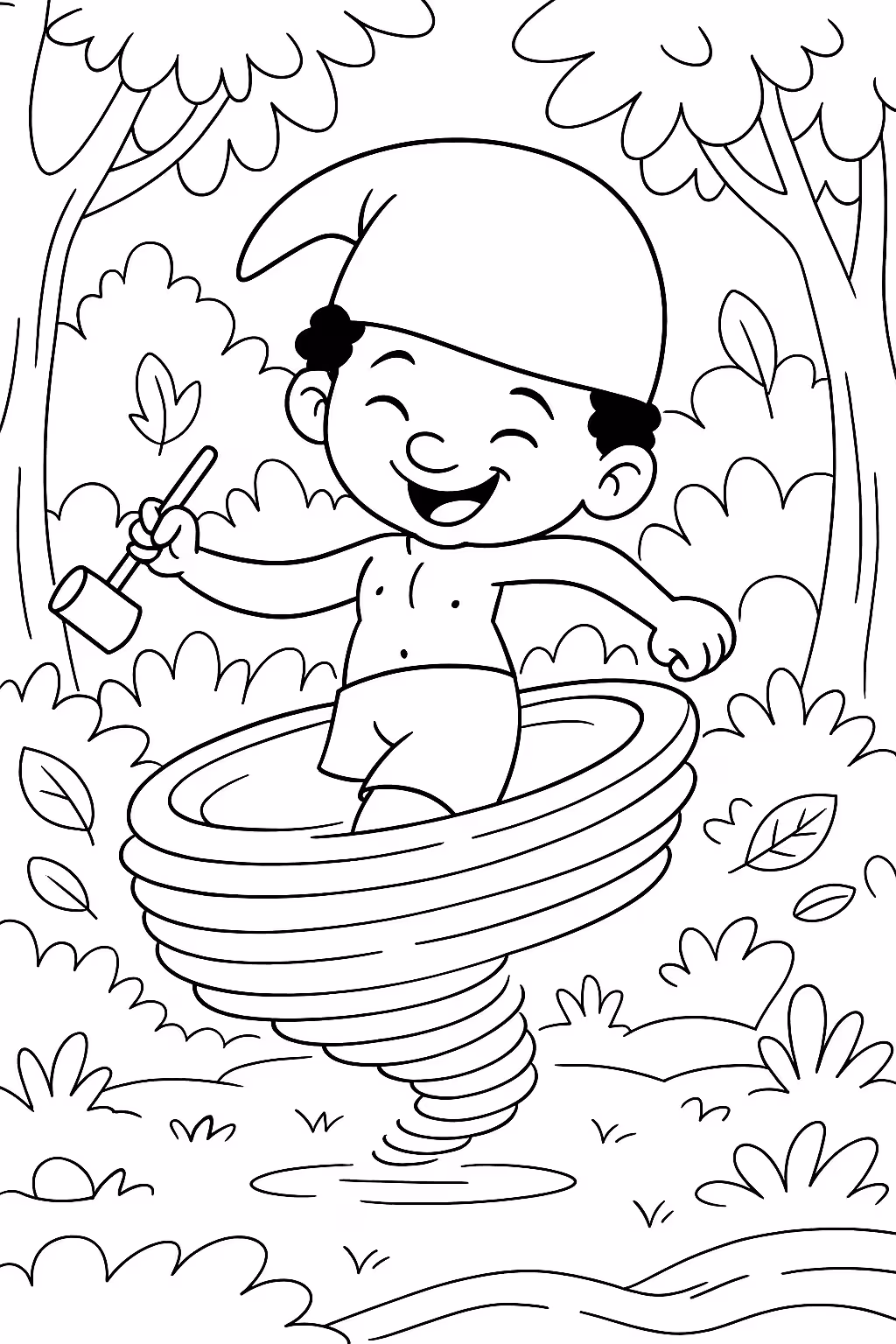 Saci para colorir — desenho para imprimir