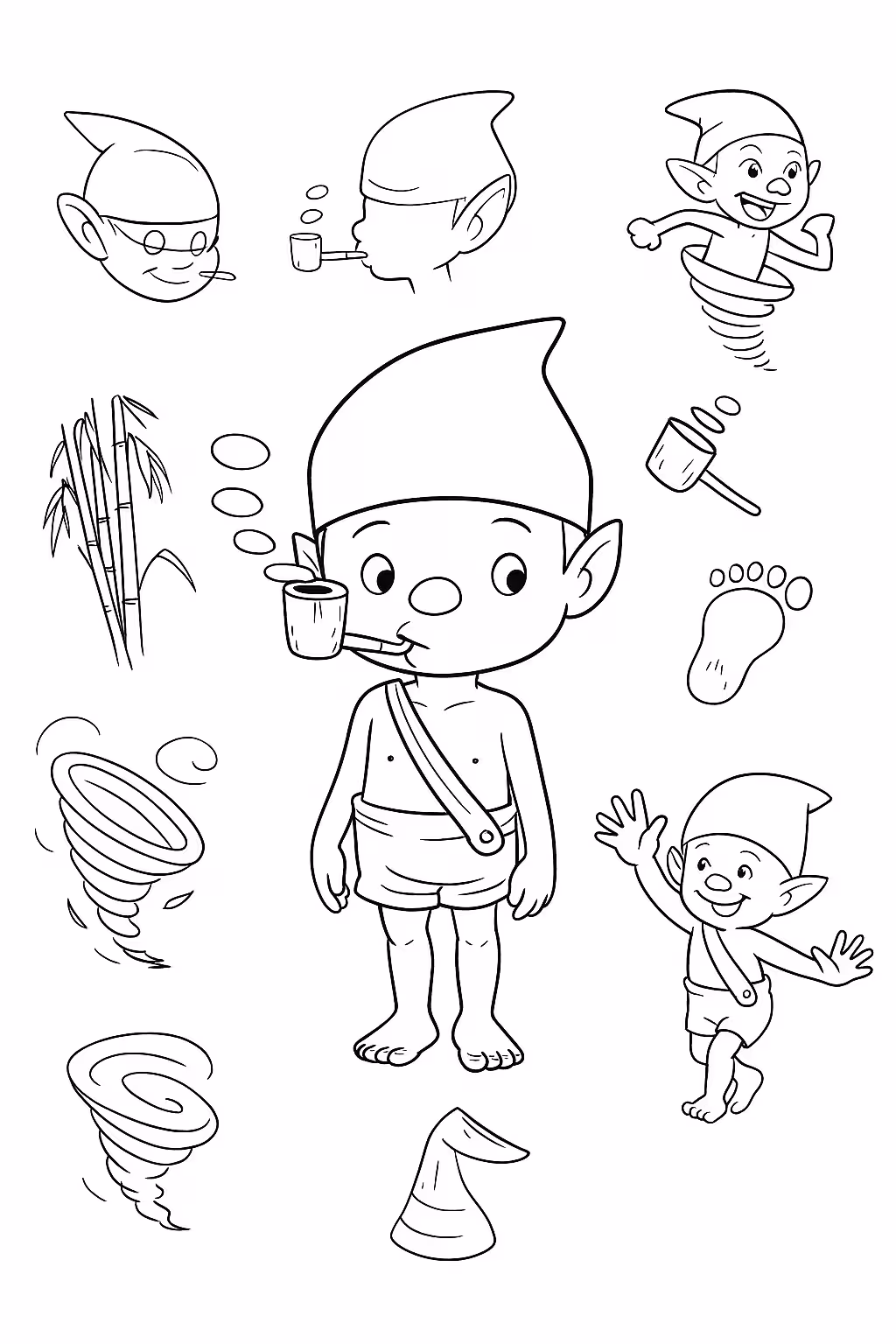 Saci para colorir — desenho para imprimir