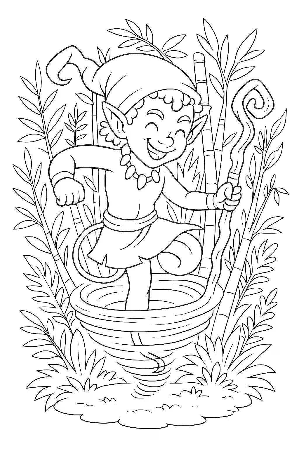 Saci para colorir — desenho para imprimir