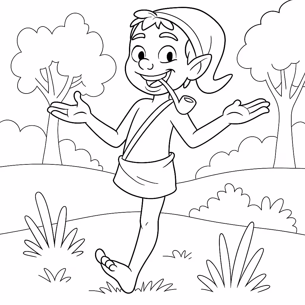 Saci para colorir — desenho para imprimir