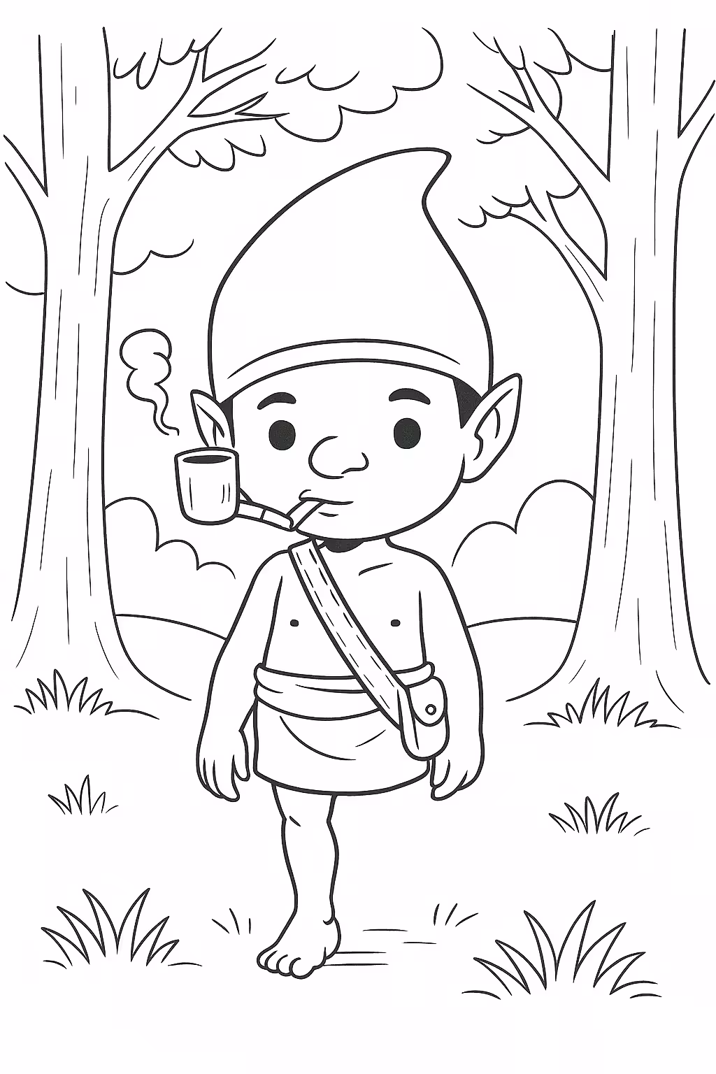 Saci para colorir — desenho para imprimir