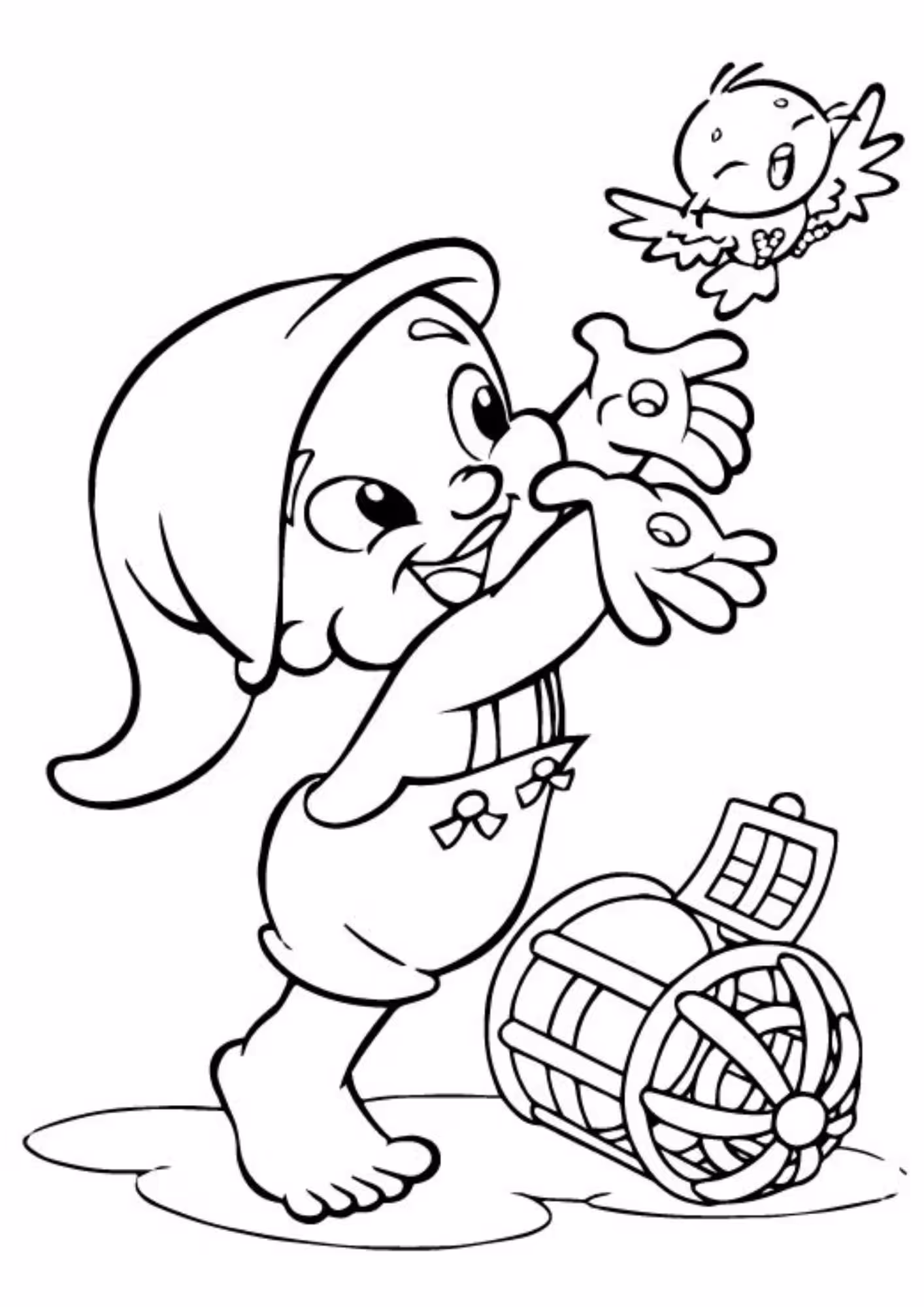 Saci e para colorir — desenho para imprimir