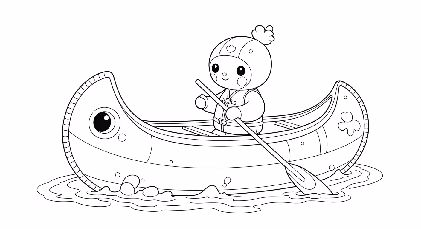 Barco e para colorir — desenho para imprimir