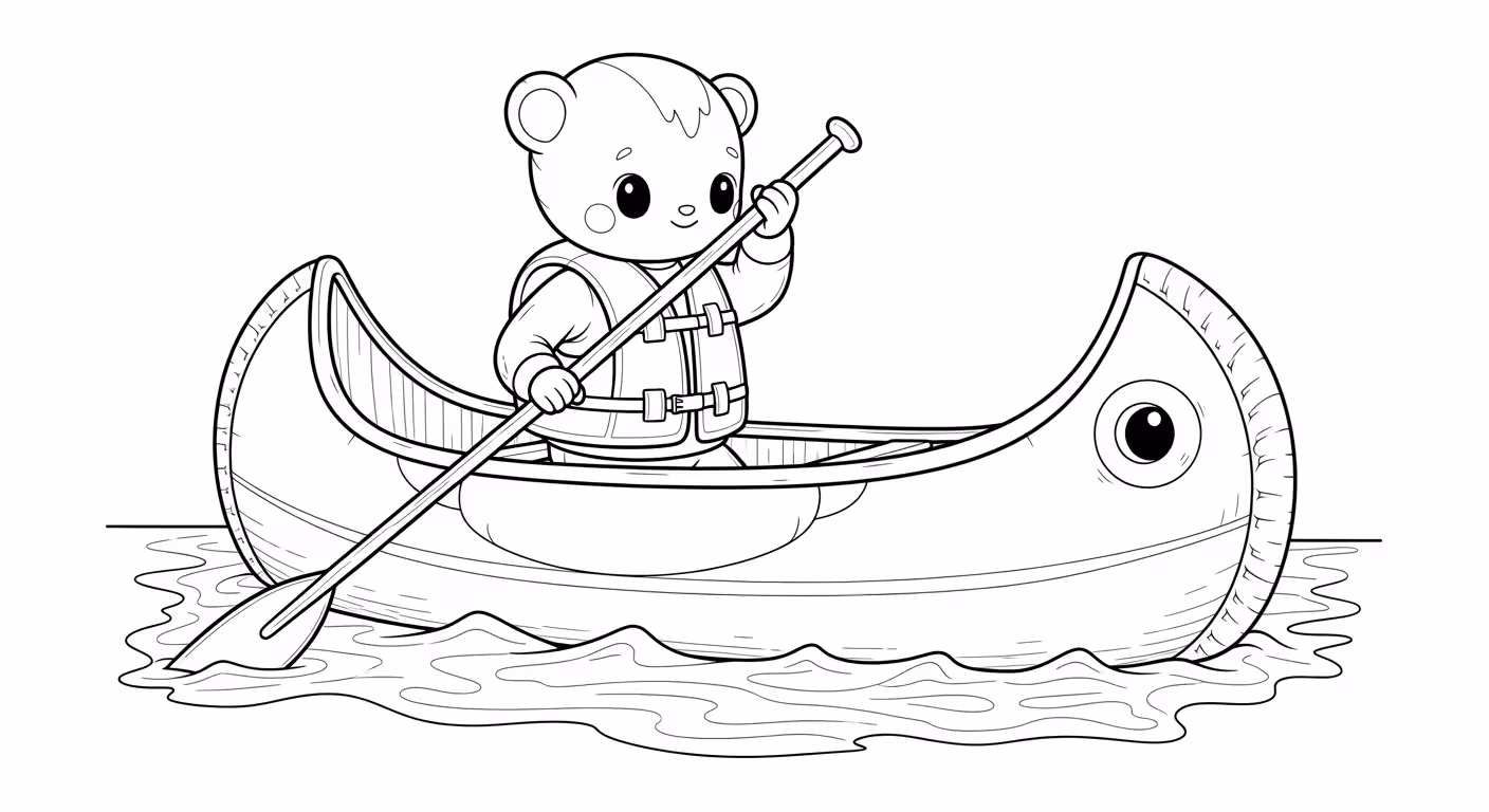Barco e para colorir — desenho para imprimir