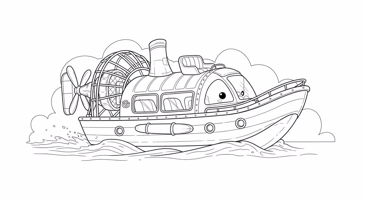 Barco e para colorir — desenho para imprimir