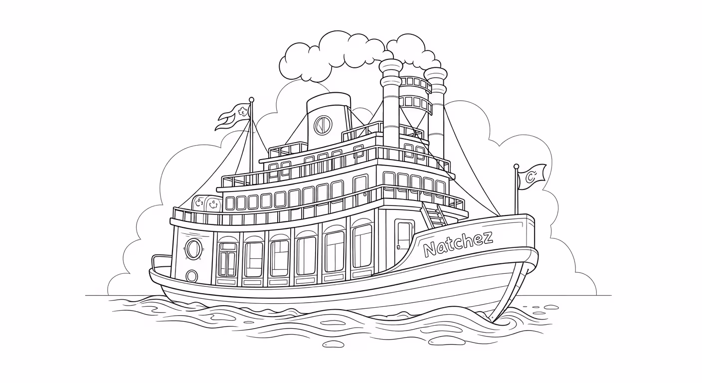 Barco e para colorir — desenho para imprimir