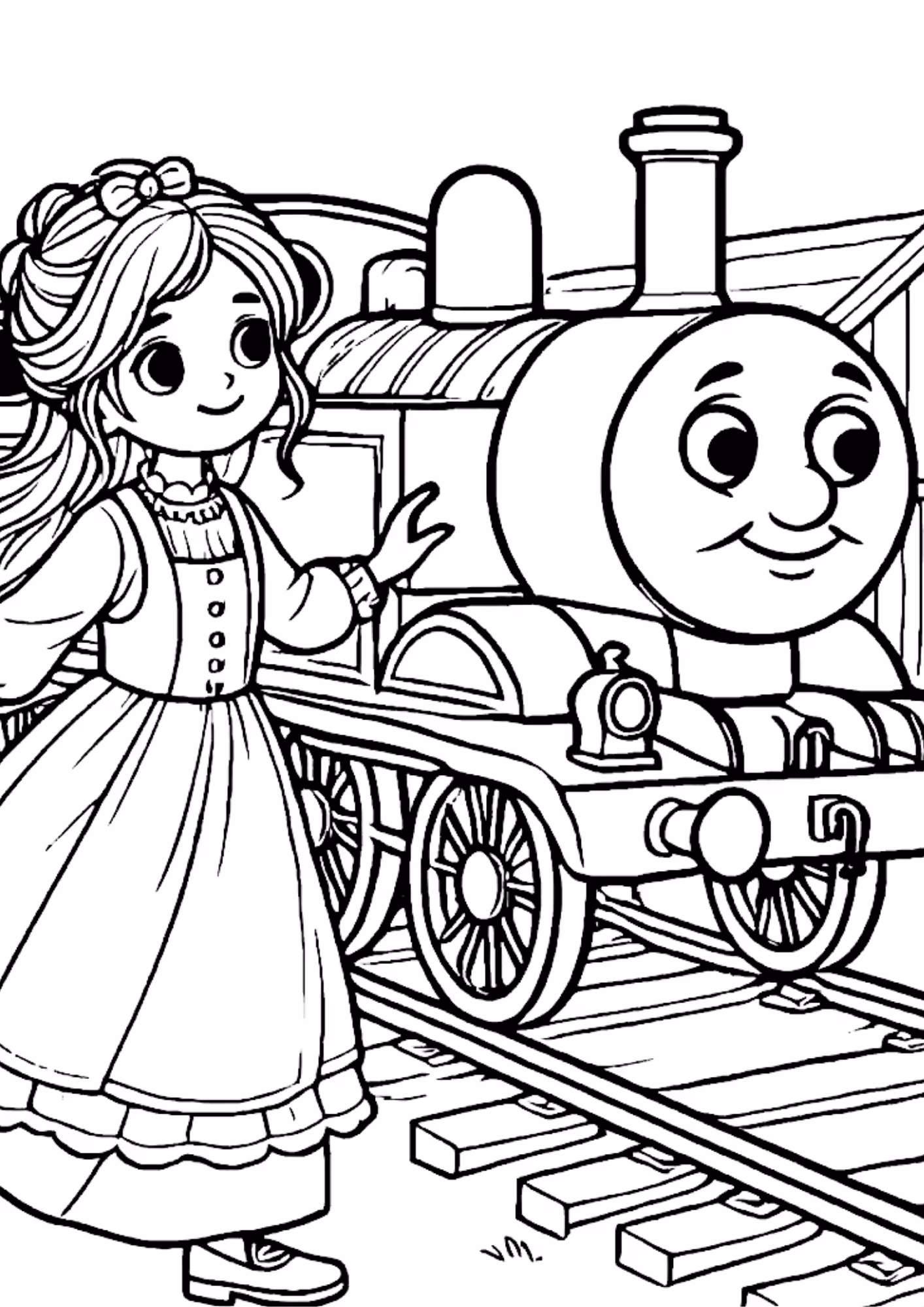 Bob o trem e para colorir — desenho para imprimir