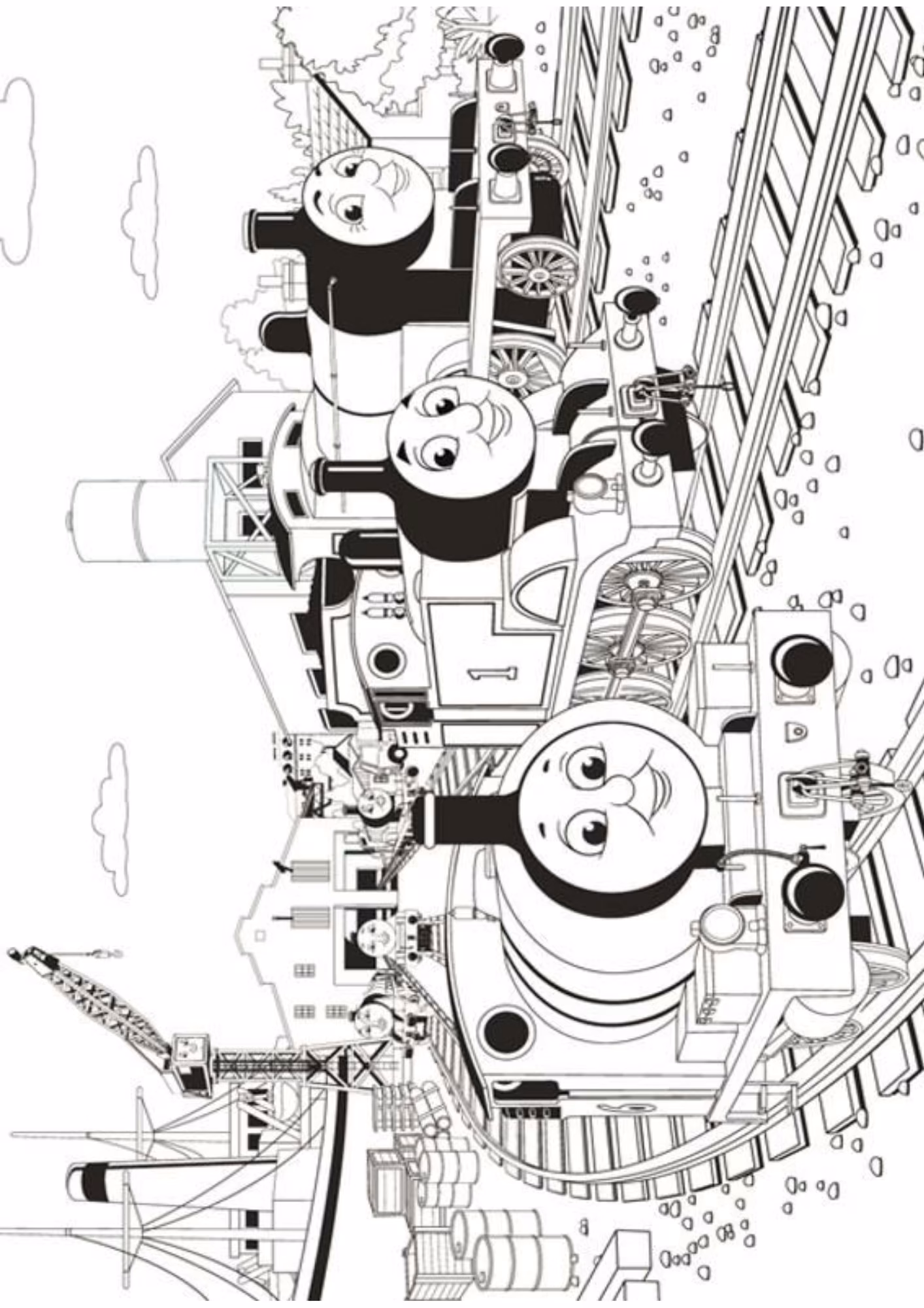 Bob o trem e para colorir — desenho para imprimir