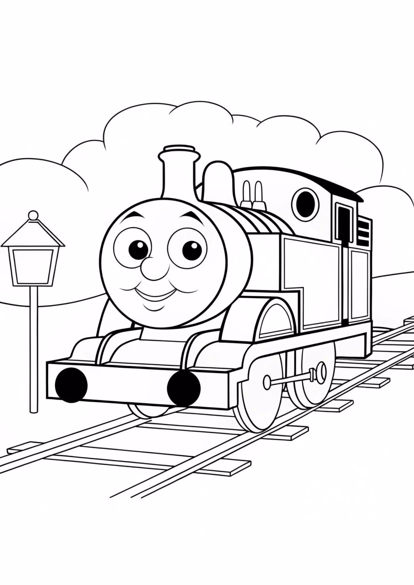 Bob o trem e para colorir — desenho para imprimir