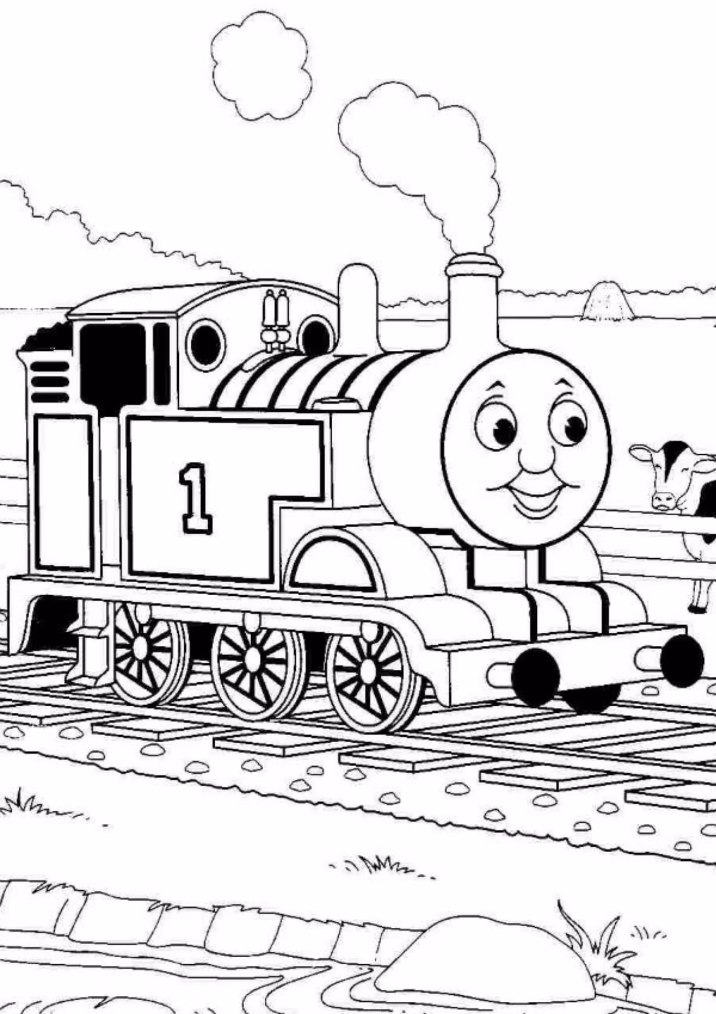 Bob o trem e para colorir — desenho para imprimir