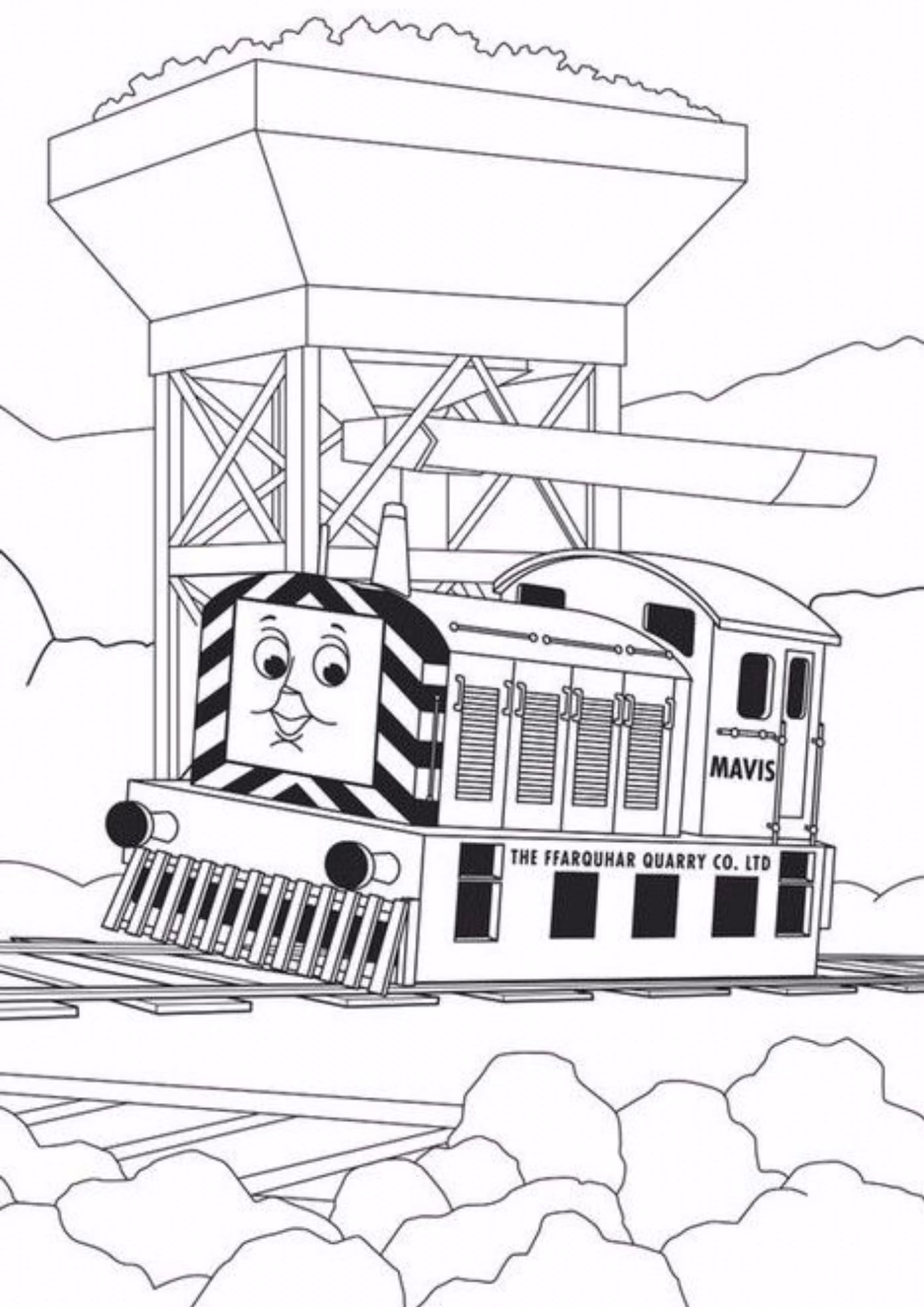 Bob o trem e para colorir — desenho para imprimir