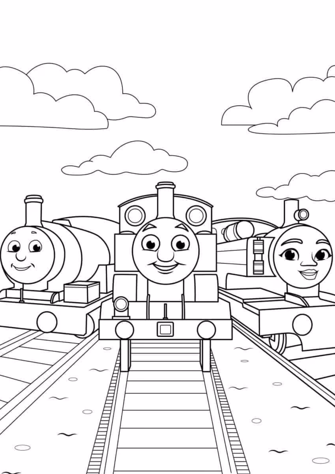 Bob o trem e para colorir — desenho para imprimir
