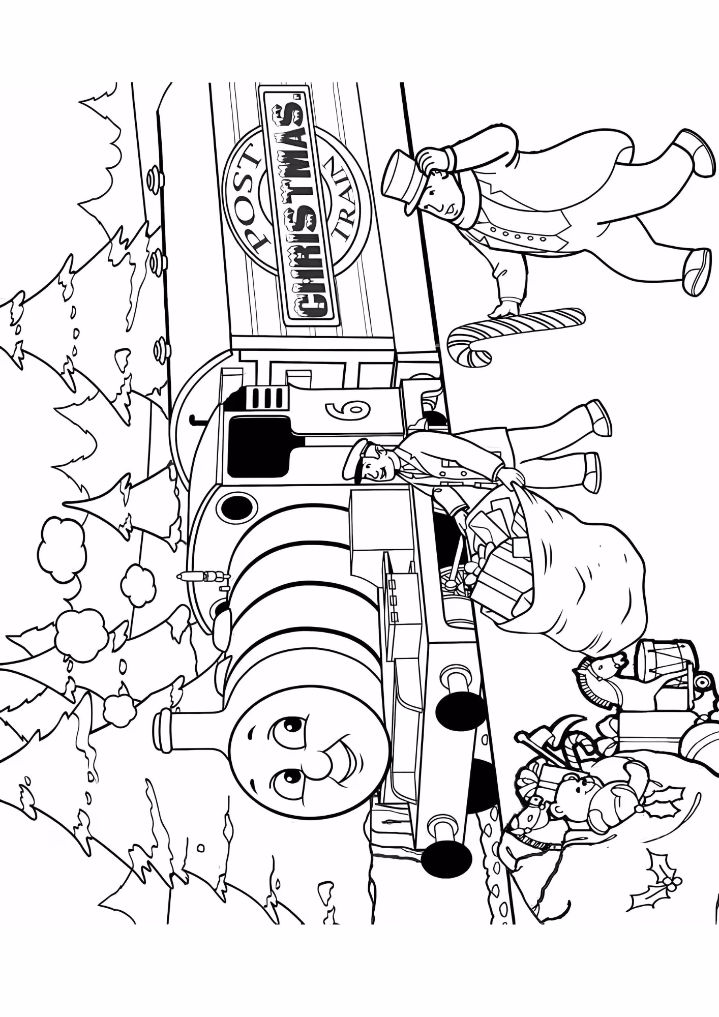 Bob o trem e para colorir — desenho para imprimir