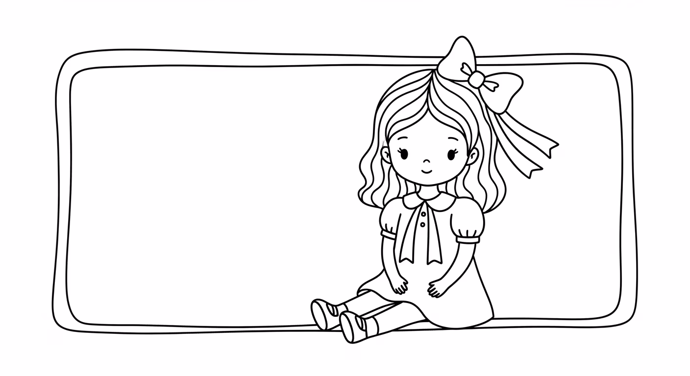 Boneca para colorir — desenho para imprimir